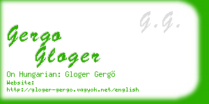 gergo gloger business card
